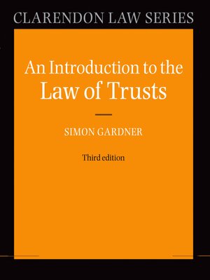 cover image of An Introduction to the Law of Trusts